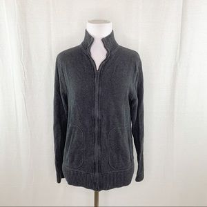 Gap grey zip cardigan sweater